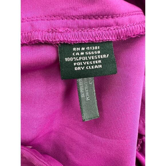 Lauren Ralph Lauren 8 Purple Satin Belted Spaghetti Strap Cargo Jogger Jumpsuit - Picture 9 of 9